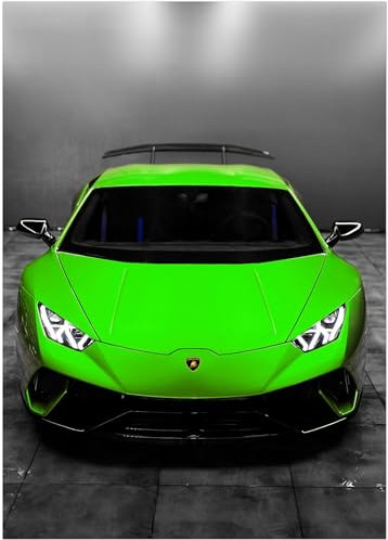 Generisch Auto Poster oder Leinwand - Lamborghini Huracan Grün - Wandbild Kunstdruck P365N (Poster, 70x100 cm)