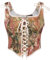 SCARLET DARKNESS Ladies Vintage Victorian Floral Corset Top for Women Retro Red Lacing Renaissance Overbust Vest Square Neck Tie Bustier 18