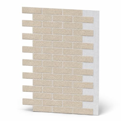AMK-Fassadensystem – Hochwertige Paneele für Innen & Außen, Dekorative & witterungsbeständige Fassadenverkleidung, (9,4 m² Set), 001 Weiß-Sand