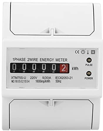 220 V Digitaler 1-Phasen-2-Draht-KWh-Zähler, 1-phasiger Stromzähler, Stromzähler, 4P, DIN-Schiene, Stromzähler, Elektronischer KWh-ZählerA) (5(30) A)