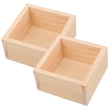 Cabilock Maceta De Madera Cuadrada Estilo Rústico Caja Para Flores Contenedor Para Plantas Tipo Tronco