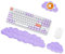 Wasarmir Cloud Keyboard Wrist Support, Soft Memory Foam Ergonomic Hand Arm Rest with Mouse Wrist Rest and Cup Pad, Stand for Home, Office, Computer, Laptop, Gaming, Purple