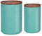 HASAYAKI Pots de conservation, lot de 2 boîtes empilables en céramique 800/1900 ml pour café thé sucre farine de céréales et épices avec couvercles hermétiques en bambou, 1C1819CW_ Menthe