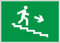 M-ITALY CARTELLO SEGNALETICO - Simbolo discesa scale di emergenza a destra - Adesivo Extra Resistente, Pannello in Forex, Pannello In Alluminio (15x10, Plastica)