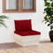 BaraSh Garten-Paletten-Mittelsofa mit Kissen Outdoor Sofa Balkon Sitzecke PalettenmöBel Paletten Couch Imprägniertes Fichtenholz 3063369