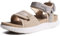 KuaiLu Sandales Randonnée Femmes Sport d'extérieur Confortable Orthopedique Soutien Voûte Plantaire Réglables Cuir Trekking Sandale Randonnee Léger Ouverte Antidérapante Marche Sandales Beige 40
