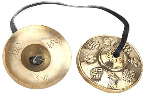 Handgefertigte Tibetische Glocke, Buddhistische Glocke, Tibetische Tingsha-Becken, Glockenspiel, Handgefertigte Tibetische Meditationsglocke, Buddhistisches (Verheißungsvolle