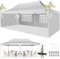 COBIZI Pop Up Gazebo, 3x6m Gazebo with 4 Removable Sidewalls, 3 Adjustable Height Waterproof, UV-Resistant with Carry Bag, 4 Stakes, 4 Ropes for Weddings, Parties, Picnics and Commercial (White)