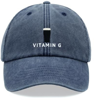Vitamin G Baseballkappe Vintage Washed Unisex Dad Hat Verstellbar Bier Stout Trinker Pint, denim, Einheitsgröße