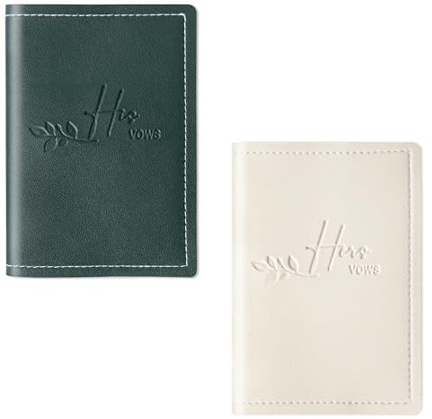 Czzmy 2 Stück Gelübdebücher für Hochzeitsgelübde,Heft für Sie und Ihn, Hochzeitsgeschenk, Goldfolie, 12 Seiten(2-Grün Weiß2)