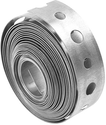 Cinghia di fissaggio in metallo con fori perforati, staffe di fissaggio per recinzioni, fascette di fissaggio e supporto per tubi da appendere con fori, 1 rotolo