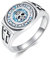 PROESS Memento Mori Ring 925 Sterling Silber Türkis Skull Ringe Totenkopf Ring Memento Mori Schmuck Geschenk für Damen und Herren(Größe 10)