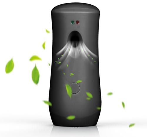 Automatic Spray, 300ml Raumduft Diffuser mit 3 Sprühmustern, Lufterfrischer, Wandmontage oder Freistehend, für Schlafzimmer Badezimmer (Schwarz, Lavendel)