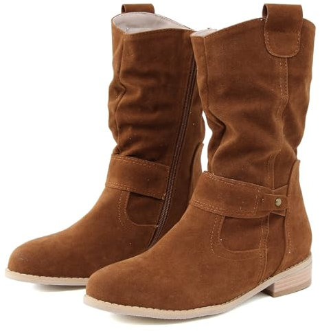 BGFIPAJG Regalo Nonna Natale Stivali Da Barca A Vela Stivali Da Montagna Donna Impermeabili Stivali Tacco 5 Cm Con Risvolto Stivaletti Bambina 28 Nero Stivali Texani Donna Pelle Vera