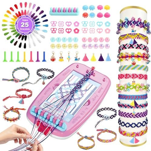 GUYUWE Freundschaftsarmbänder Bastelset, freundschaftsarmband selber machen, bastelset freundschaftsarmbänder enthält 17 Farben,Geburtstagsgeschenke für Kinder und Mädchen im Alter von 6–12 Jahren