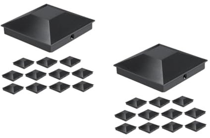 Hemobllo 2sets Wooden Fence Post Caps Post Protector Deck Posts Top Cover Square Fences Posts Top Porch Post Caps Fence Post Finials Post Safety Caps Dock Piling Caps Black Pp 12pcs*2
