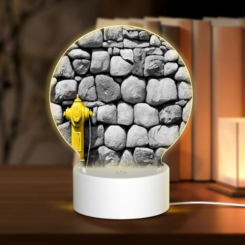 PLAGDECNA Round Acrylic Night Light, 3 Lighting Modes, Pebble Stone, Touch Control USB-Powered Desk Lamp for Bedroom, Mother's Day, Christmas Decor (13.5x18cm)