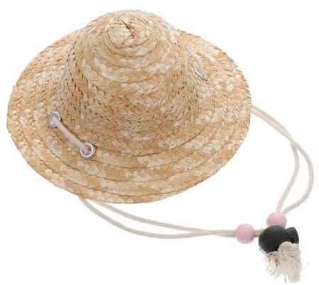 GARIOUANS Sonnenhut für Puppen Verstellbarer Strohhut Dekoratives Accessoire für Mini Dolls DIY für Puppenhaus Garten Dekoration