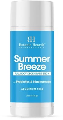 Botanic Hearth Summer Breeze Deo Stick mit Probiotika 75 g | Mit Probiotika und Niacinamid für langanhaltende Frische und zuverlässigen Schutz vor Körpergeruch Für Männer und Frauen
