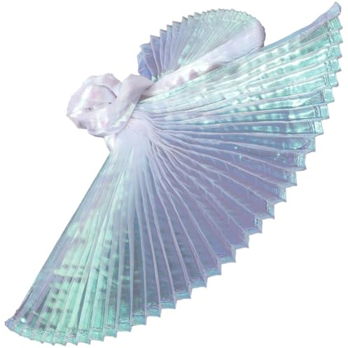 CABODYALS 100cm 145cm Blau Schillernder Plissee Netzstoff Mit Rüschen Organza Transparenter Tüll Transparenter Chiffon Besatz Spitzenbesatz Polyesterbesatz Zum Nähen Herstellen von Kleidung Kleidern B
