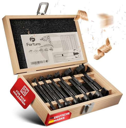 Fortura® Forstnerbohrer set Ø8-50mm / Holzbohrer/Forstnerbohrer/Holzbohrer set/Lochbohrer/Bohrer Holz/Fräsbohrer Holz/Forsterbohrerset/Topfbohrer