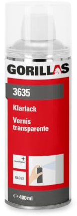 Gorillas Klarlack 400 ml Hochglanz transparent – Lackspray -Made in Germany | Profi-Qualität - Transparenter Lackiereffekt - Schnelle Trocknung - Einfache Verarbeitung - Hohe Ergiebigkeit