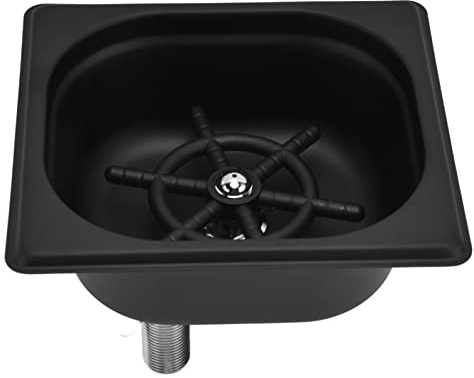 Pitcher Rinser, Glass Rinser for Kitchen Sinks with Water Hose (Black) | Bar Glass Rinser, Stainless Steel Cup Cleaner, Glass Rinser Built in Countertop Style, For Coffee Cart