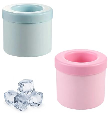 2 Mini Ice Cube Trays with Lids Silicone Cylinder Ice Maker Cup for Drinks