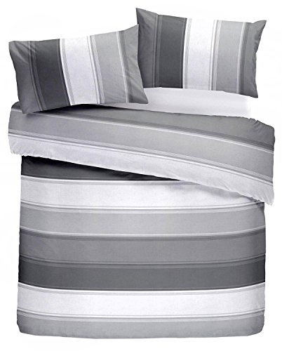 Fusion Bettbezug und 2 Kissenbezüge, 52% Polyester, 48% Baumwolle, grau, Kingsize-Bett