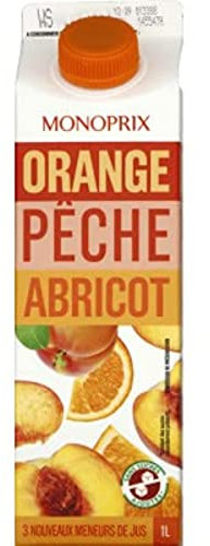 Monoprix Nectar à l'orange, pêche et abricot - La brique de 1L