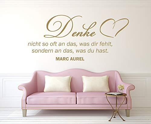 timalo® Wandtattoo Zitat von Marc Aurel – „Denke nicht so oft“ | 75011-dunkelbraun-180x81cm