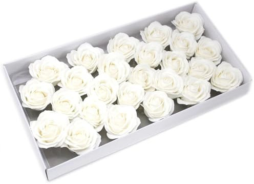 Ancient Wisdom Craft Soap Flowers - Lrg Rose - White