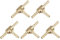 sourcing map 5Stk.T-Schlauchverbinder Messing Schlauchverbinder 3 Wege T Verbindungsstück 4mm