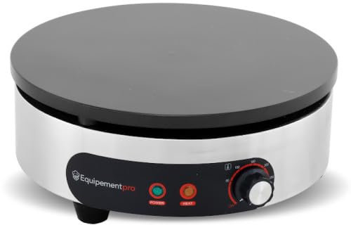 Crêpière Professionnelle Inox Ø40cm EC-1N – Plaque en Fonte Haute Qualité – Appareil à Crêpes Électrique pour Cuisine Pro – Equipementpro