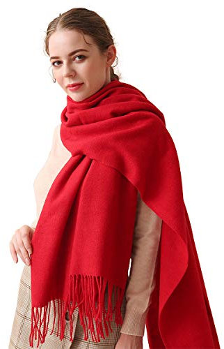 LumiSyne Winter Senior Kaschmir Schal Für Damen Pashminaschal Unifarben Mit Quasten Lang Und Verdickt Schals Tücher Hochzeit Stola
