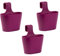 3X Blumenkasten oval 2,8 Liter Balkon Übertopf Pflanzkasten Blumentopf zum Hängen mit 1. Bügel und Wasserspeicher lila
