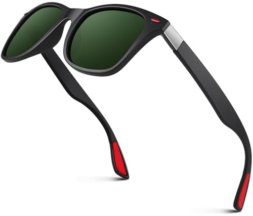 GQUEEN Gafas de sol Polarizadas Rectangulares Clásicas de Madera Para Hombres y Mujeres con Protección UV MOS07