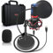 USB Microphone Podcast Recording Kit - Audio Cardioid Condenser Mic w/Shock Mount Stand & Pop Filter, for Gaming PS4, Streaming, Podcasting, Studio, YouTube, Works w/Windows PC Mac - Pyle PDMIKT200