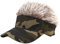Malaxlx Grün Camo Baseball Cap Herren Damen Basecap Verstellbar Baseballkappe Sun Mützen Visoren Fitted Trucker Cap mit Braun Perücken