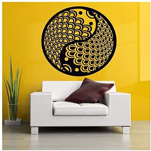 Ying Yang Fisch Logo Modemuster Abnehmbare Wandaufkleber Wohnzimmer Hintergrund Wandtattoo Schlafzimmer Kunst Aufkleber 42X42Cm