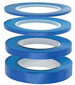 Modelcraft - Nastro adesivo flessibile, confezione da 4, blu, 1, 2, 3 e 6 mm