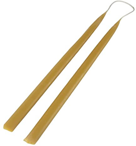 Bienenwachskerze, 2 Stabkerzen aus 100% reinem Bienenwachs ca 30 cm, Tafelkerzen, Stabkerze, Spitzkerzen