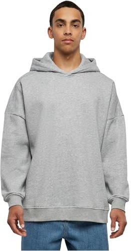 Build Your Brand Herren Kapuzenpullover Oversized Cut On Sleeve Hoody, Farbe Grey, Größe XXL