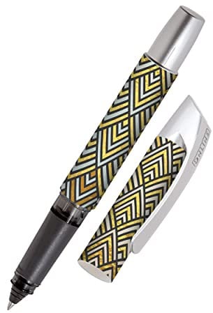 Online Rollerball Campus Golden Squares | Patronen-Rollerball mit ergonomischem Griffstück | Standard-Tintenpatronen | für Rechts- und Linkshänder | für Schule, Uni, Vielschreiber, 1 Stück (1er Pack)
