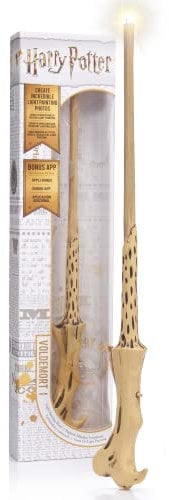 WOW! STUFF Voldermort Lumos Baguette lumineuse de 35,6 cm Harry Potter officielle Baguettes et Mondes des Magiciens Jouets et objets de collection, Jeu de rôle ou Déguisement Accessoire pour filles et garçons, à partir de 8 ans, Beige