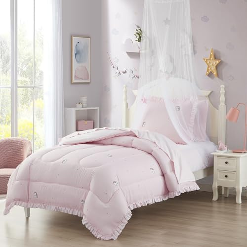 Kids Bedding Set Bed in a Bag for Boys and Girls Toddlers Printed Sheet Set and Comforter , Twin, Rainbow Unicorn