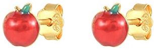 Silber Ohrringe, 925 Sterling Silber Apfel Ohrstecker Gold