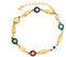 Poranlem Armband mit bösen Blicken, goldfarben, Jungfrau Maria, Rot-Blau, drittes Auge, Armband für Damen, Mal-De Ojo-Schmuck, türkisches Fußkettchen, Baby-Charm, zierlich, Übergröße, 17,8 cm,