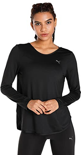 PUMA Studio Yogini Lite Damen Trainings-T-Shirt Langarm, Blacks, S