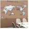 3D Wandaufkleber, DIY Weltkarte Wandtattoo Aufkleber Wandbilder Karte Wanddekoration Für Büro Arbeitszimmer Wohnzimmer Schlafzimmer Silber